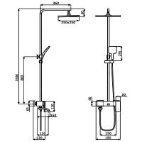 Душевая система ALMAes ECO GK-0315 Черная матовая — фото 2, Душевые стойки