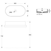 Раковина-чаша Alice Hide 65 31120109 Белая матовая — фото 4, Раковины