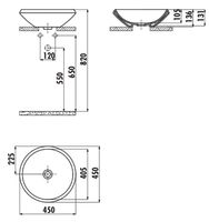 Раковина-чаша Creavit Minimal 45 MN045-00CB00E-0000 Белая — фото 2, Раковины накладные