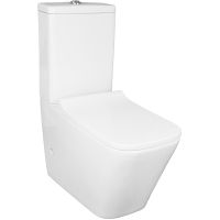 Унитаз компакт Azario Quadro AZ-2175 Белый с бачком и сиденьем Микролифт — фото 1, Напольные унитазы