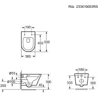 Унитаз Ambassador Ritz 233K19003RS подвесной с сиденьем Микролифт — фото 2, Унитазы