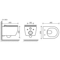 Товар: Унитаз Ceramicanova Play CN3001MB подвесной Черный матовый с сиденьем Микролифт - фото 9 Унитаз Ceramicanova Play CN3001MB подвесной Черный матовый с сиденьем Микролифт — фото 9, Подвесные унитазы