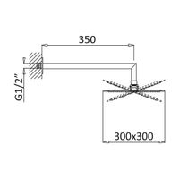 Верхний душ CEZARES PORTA-TDDQ-30-NOP — фото 2, Верхние души