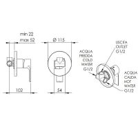 Смеситель для душа Remer Energy EY30 Хром — фото 2, Смеситель для душа