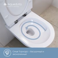 Унитаз Aqueduto Cone Торнадо CONT0110 подвесной Белый глянцевый с сиденьем Микролифт — фото 4, Подвесные унитазы