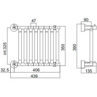 Водяной полотенцесушитель Margaroli Sole 480S08CR Хром — фото 2, Водяные полотенцесушители