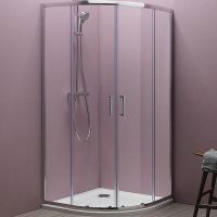 Душевой уголок Kolpa San Eco Quat TKP 90x90 538580 профиль Хром стекло прозрачное — фото 1, Душевые уголки четверть круга