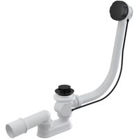 Слив-перелив Alcaplast A55BLACK-80 полуавтомат Черный матовый — фото 1, Сливы-переливы