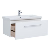 Товар: Тумба BIG INN, 100 см, подвесная, 1 ящик + выдвижной внутренний ящик, белый глянец - фото 11 Тумба BIG INN, 100 см, подвесная, 1 ящик + выдвижной внутренний ящик, белый глянец — фото 11, Тумбы под раковину