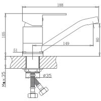 Смеситель для кухни Haiba Нержавеющая сталь арт-HB45802 — фото 2, Смесители для кухни
