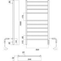 Товар: Электрический полотенцесушитель Domoterm Куба П10 500x1000 EK R Хром - фото 3 Электрический полотенцесушитель Domoterm Куба П10 500x1000 EK R Хром — фото 3, Электрические полотенцесушители