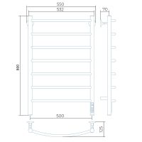 Электрический полотенцесушитель Larusso Классик П7 500х800 4670078536402 Хром — фото 2, Электрические полотенцесушители