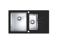 Мойка для кухни KARAT 20 (Цвет под заказ) 860X500 1+1/2 правая в комплекте с сифоном 1092272 — фото 1, Кухонные мойки