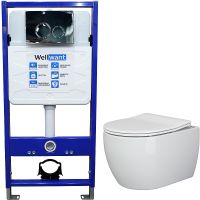 Комплект унитаза Ceramicanova Play CN3001 с инсталляцией WellWant Standart 50 WWISI1110B с сиденьем  — фото 1, Комплекты унитаз + инсталляция