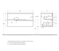 База под раковину подвесная CEZARES DUET-N-1000-2C-SO-BL-L — фото 2, Тумбы под раковину
