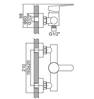 Смеситель для душа Accoona H103 A80103 Нержавеющая сталь — фото 2, Смеситель для душа