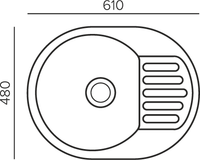 Кухонная мойка QUARTZBOND BOND-610 (Уголь) — фото 3, Кухонные мойки
