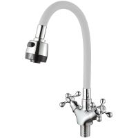 Смеситель для кухни D-Lin D153810-3T Хром Белый — фото 1, Смесители для кухни