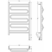 Электрический полотенцесушитель Сунержа Элегия 3.0 800x500 R 00-5819-8050 Хром — фото 6, Электрические полотенцесушители