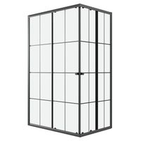 Душевое ограждение Niagara Eco NG-1018-14QKL (100х80х190) прямоугольник,раздвижное,черный,стекло кле — фото 1, Душевые уголки