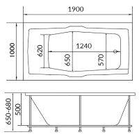 Товар: Акриловая ванна 1MarKa Korsika 190x100 01кр1910 без гидромассажа - фото 4 Акриловая ванна 1MarKa Korsika 190x100 01кр1910 без гидромассажа — фото 4, Ванны