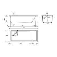 Ванна из искусственного камня BellSan Даниелла 170x70 4627171531001 без гидромассажа — фото 2, Ванны из искусственного камня