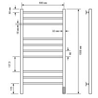 Электрический полотенцесушитель Comfysan Noumi EC-10 100x50 013943 Белый матовый — фото 2, Электрические полотенцесушители