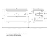 База под раковину подвесная CEZARES RELAX-1000-2C-SO-SAT-P — фото 2, Тумбы под раковину