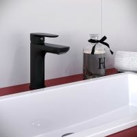 Смеситель для раковины Aringa Рейн AR02009BL Черный — фото 2, Смесители для раковины