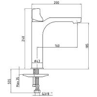 Смеситель для раковины E.C.A. Myra 104508983EX Черный глянец — фото 2, Смесители для раковины
