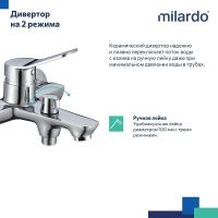 Смеситель для ванны Milardo Enjoy ENJSB00M02 Хром глянцевый — фото 2, Для душа и ванны