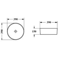 Раковина-чаша Bond 39 Белая глянцевая арт-S53-390 — фото 4, Раковины накладные