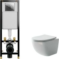 Комплект унитаза Ceramicanova Forma CN3009 с инсталляцией Cersanit Black 35 S-IN-BLACK-Cg-w с сидень — фото 1, Комплекты унитаз + инсталляция