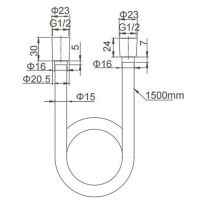 Душевой шланг Caprigo Parts 98-515-NER Черный матовый — фото 2, Комплектующие для душевого оборудования