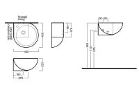 Раковина Hatria You and Me 46 R Y0H701 угловая Белая — фото 2, Раковины
