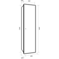 Товар: Пенал зеркальный POINT, 40 см, подвесной, универсальный, 1 дверца, 4 стеклянные полки, сенсорный вык - фото 9 Пенал зеркальный POINT, 40 см, подвесной, универсальный, 1 дверца, 4 стеклянные полки, сенсорный вык — фото 9, Пеналы для ванной комнаты