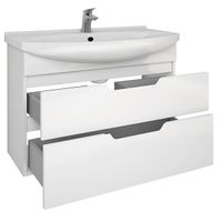 Товар: Тумба LAGUNA PLUS, 105 см, подвесная/напольная, 2 ящика, с опорами, белый глянец - фото 16 Тумба LAGUNA PLUS, 105 см, подвесная/напольная, 2 ящика, с опорами, белый глянец — фото 16, Тумбы под раковину