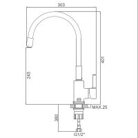 Смеситель для кухни Accoona A9890F Хром Черный — фото 2, Смесители для кухни