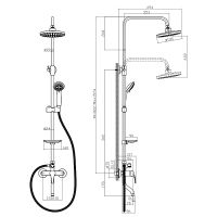 Душевая система Rossinka A35-46 Хром — фото 2, Душевые системы