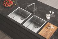 Товар: Мойка для кухни KOMBINO 20 KMB 90 FI 380X440 F/S в комплекте с сифоном 1130551 - фото 2 Мойка для кухни KOMBINO 20 KMB 90 FI 380X440 F/S в комплекте с сифоном 1130551 — фото 2, Кухонные мойки