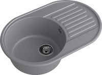 GRANFEST Мойка QUARZ 18 1-чаша+крыло 740*480мм темно-серый арт.GF-Z- — фото 2, Кухонные мойки