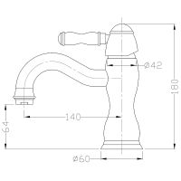 Товар: Смеситель для раковины Bronze de Luxe Tiffany 1901CR Хром - фото 3 Смеситель для раковины Bronze de Luxe Tiffany 1901CR Хром — фото 3, Смесители для раковины
