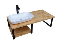 Столешница под раковину 1MarKa Grunge Loft 120 Ц0000004100 над стиральной машиной Дуб вотан — фото 6, Столешницы под раковину