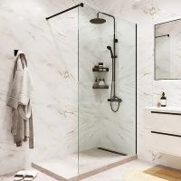 Душевая перегородка Reflection Walk in 90 RX20090CBL-14 профиль Черный матовый стекло прозрачное — фото 2, Душевые перегородки