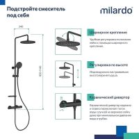 Товар: Душевая система Milardo Ideal Spa ILSBLTHM89 с термостатом Черная матовая - фото 3 Душевая система Milardo Ideal Spa ILSBLTHM89 с термостатом Черная матовая — фото 3, Душевые системы