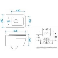 Унитаз Maretti Katrina KA10PBM20-844 подвесной с сиденьем Микролифт — фото 4, Подвесные унитазы