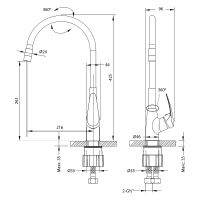Товар: Смеситель для кухни Lemark Linara Хром Черный арт-LM0415C-Black - фото 2 Смеситель для кухни Lemark Linara Хром Черный арт-LM0415C-Black — фото 2, Смесители для кухни