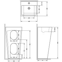 Товар: Раковина Laguraty 44 883B Белая - фото 2 Раковина Laguraty 44 883B Белая — фото 2, Раковины напольные