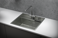 Granula-KS-6051, СТАЛЬ МАТОВАЯ , стальная кухонная мойка KITCHEN SPACE — фото 2, Кухонные мойки