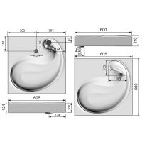 Раковина Azario Soft 61 на стиральную машину Белая арт-CS00078299 — фото 3, Раковины на стиральную машину